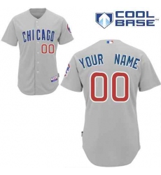 Men Women Youth All Size Chicago Cubs Cool Base Custom Jerseys Grey 3
