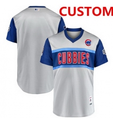 Men Women Youth Toddler All Size Chicago Cubs Custom Gray 2019 MLB Little League Classic Team Jersey