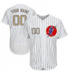Men Women Youth Toddler All Size Chicago Cubs White Gold Program Customized Flexbase New Design Jersey