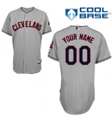 Men Women Youth All Size Cleveland Indians Custom Cool Base Jersey Grey 3