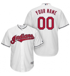 Men Women Youth All Size Cleveland Indians Custom Cool Base Jersey White 3