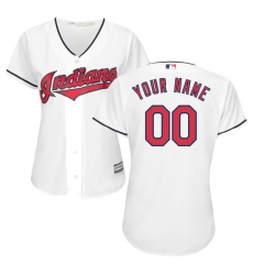 Men Women Youth All Size Cleveland Indians Majestic White Home Cool Base Custom Jersey