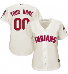 Men Women Youth All Size Cleveland Indians Majestic White II Home Cool Base Custom Jersey