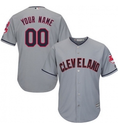Men Women Youth Toddler All Size Authentic Grey Baseball Road Youth Jersey Customized Cleveland Indians Cool Base