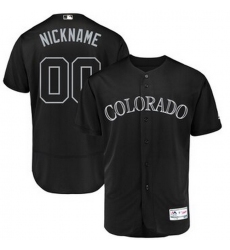Men Women Youth Toddler All Size Colorado Rockies Majestic 2019 Players Weekend Flex Base Authentic Roster Custom Black Jersey
