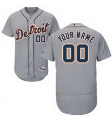 Men Women Youth All Size Detroit Tigers Majestic Road Flex Base Authentic Collection Custom Jersey Gray
