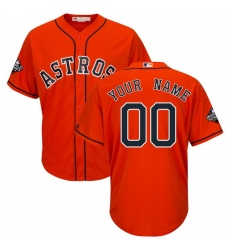 Men Women Youth Toddler All Size Houston Astros Majestic 2019 World Series Bound Official Cool Base Custom Orange Jersey