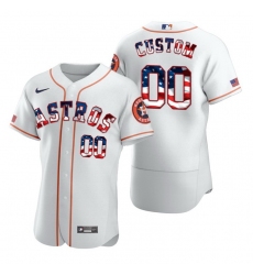 Men Women Youth Toddler Houston Astros White US Flag Fashion Custom Nike MLB Flex Base Jersey
