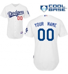 Men Women Youth All Size Los Angeles Dodgers Majestic Cool Base Custom Jersey White 3