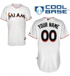 Men Women Youth All Size Miami Marlins Custom Cool Base Jersey White 3