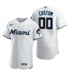 Men Women Youth Toddler All Size Miami Marlins Custom Nike White 2020 Stitched MLB Flex Base Jersey