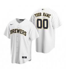 Men Women Youth Toddler All Size Milwaukee Brewers Custom Nike White Stitched MLB Cool Base Jersey II