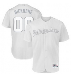 Men Women Youth Toddler All Size Milwaukee Brewers Majestic 2019 Players Weekend Flex Base Authentic Roster Custom White Jersey