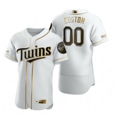 Men Women Youth Toddler All Size Minnesota Twins Custom Nike White Stitched MLB Flex Base Golden Edition Jersey