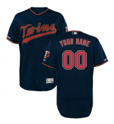 Men Women Youth Toddler All Size Minnesota Twins Majestic Navy Alternate Authentic Collection Flex Base Custom Jersey
