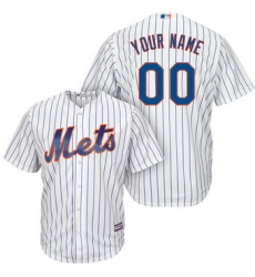 Men Women Youth All Size New York Mets Majestic White Royal Home Cool Base Custom Jersey White 3