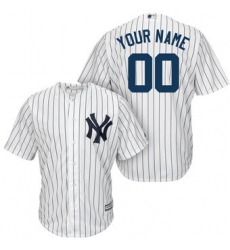 Men Women Youth All Size New York Yankees Majestic White Navy Home Cool Base Custom Jersey