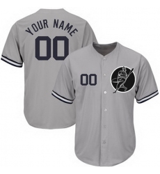 Men Women Youth Toddler All Size New York Yankees Gray Customized Cool Base New Design Jersey