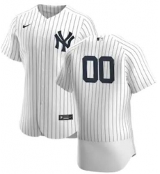 Men Women Youth Toddler New York Yankees White Strips Custom Nike MLB Flex Base Jersey