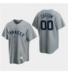 Men Women youth Custom New York Yankees Gray Road Cooperstown Collection Nike Jersey 