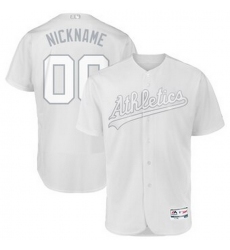 Men Women Youth Toddler All Size Oakland Athletics Majestic 2019 Players Weekend Flex Base Authentic Roster Custom White Jersey