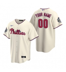 Men Women Youth Philadelphia Phillies Active Player Custom Cream2022 World Series Cool Base Stitched Baseball Jersey