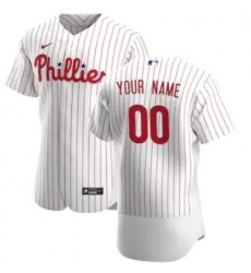Men Women Youth Toddler Philadelphia Phillies White Strips Custom Nike MLB Flex Base Jersey