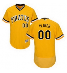 Men Women Youth All Size Pittsburgh Pirates Majestic Alternate Gold Flex Base Authentic Collection Custom Jersey