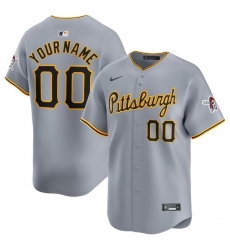Men Women youth Pittsburgh Pirates Active Player Custom Grey Away Limited Stitched Baseball Jersey