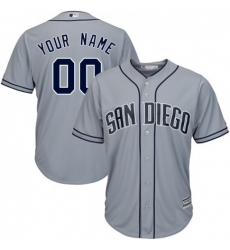 Men Women Youth All Size San Diego Padres Grey Customized Cool Base Jersey 3