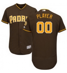 Men Women Youth All Size San Diego Padres Majestic Brown Alternate Flex Base Authentic Collection Custom Jersey