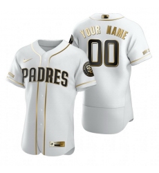 Men Women Youth Toddler All Size San Diego Padres Custom Nike White Stitched MLB Flex Base Golden Edition Jersey