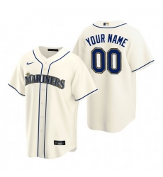 Men Women Youth Toddler All Size Seattle Mariners Custom Nike Cream Stitched MLB Cool Base Jersey