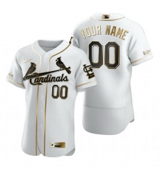 Men Women Youth Toddler All Size St. Louis St.Louis Cardinals Custom Nike White Stitched MLB Flex Base Golden Edition Jersey