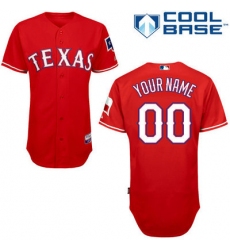 Men Women Youth All Size Texas Rangers Customized Cool Base Jersey Red 3