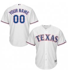 Men Women Youth All Size Texas Rangers Customized Cool Base Jersey White 3