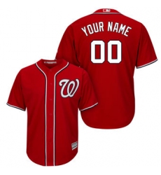 Men Women Youth All Size Washington Nationals Majestic Cool Base Custom Jersey Red 3