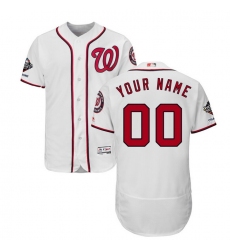 Men Women Youth Toddler All Size Washington Nationals Majestic 2019 World Series Champions Home Authentic Flex Base Custom White Jers