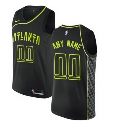 Men Women Youth Toddler All Size Nike Atlanta Hawks Customized Authentic Black NBA City Edition Jersey