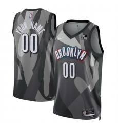 Men Brooklyn Nets Active Player Custom Gray 2024 25 City Edition Stitched Basketball Jersey