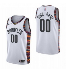 Men Women Youth Toddler All Size Brooklyn Nets Custom 2019 20 White City Edition NBA Jersey