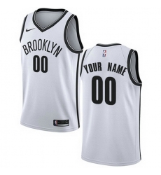 Men Women Youth Toddler All Size Nike Brooklyn Nets Customized Authentic White NBA Association Edition Jersey