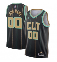Men Women Youth Charlotte Hornets Active Player Custom 2022 2023 Black City Edition Stitched Basketball Jersey