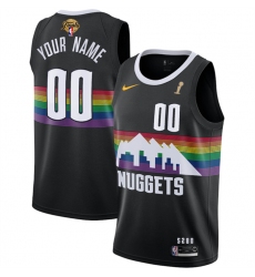 Men Denver Nuggets Active Player Custom Black 2023 Finals Champions City Edition Stitched Basketball Jersey