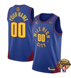 Men Denver Nuggets Active Player Custom Blue 2023 Finals Statement Edition With NO 6 Patch Stitched Basketball Jersey
