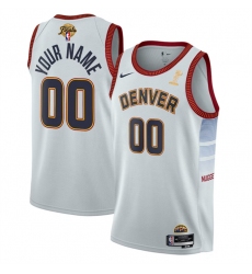 Men Denver Nuggets Active Player Custom White 2023 Finals Champions Icon Edition Stitched Basketball Jersey