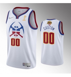 Men Denver Nuggets Active Player Custom White 2023 Finals Earned Edition Stitched Basketball Jersey