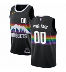 Men Women Youth Toddler Denver Nuggets Black Rainbow Custom Nike NBA Stitched Jersey