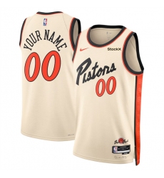 Men Detroit Pistons Active Player Custom Cream 2024 25 City Edition Stitched Basketball Jersey