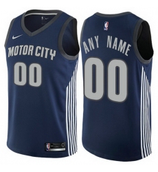 Men Women Youth Toddler All Size Nike Detroit Pistons Customized Authentic Navy Blue NBA City Edition Jersey